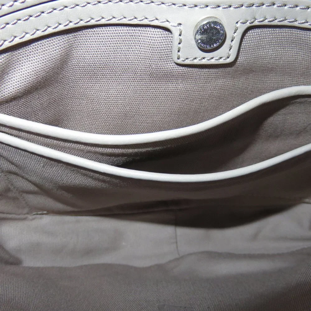 Tory Burch Pebbled Leather Saddle Crossbody Bag French Gray w/ Lock NWT $495 - Picture 9 of 10